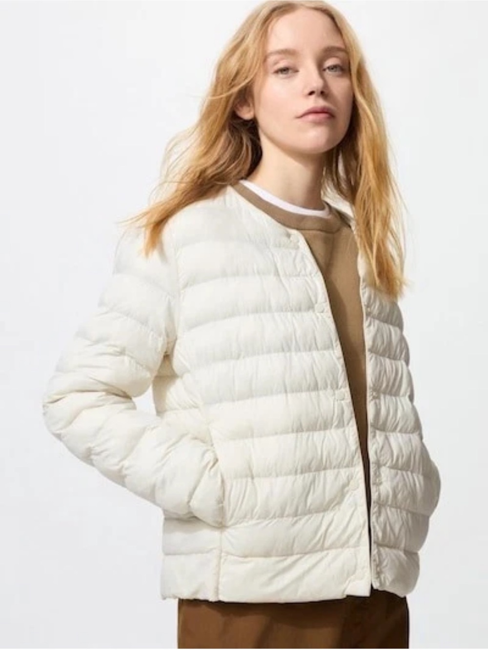 Uniqlo Ultra Light Down Compact Jacket in Off White NWT